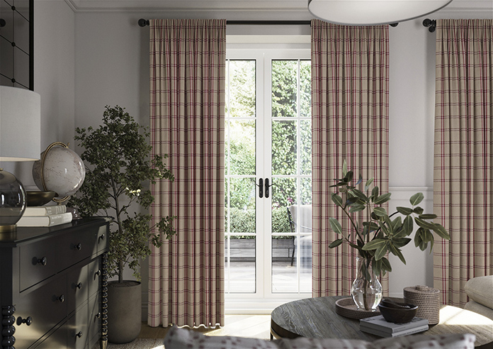 Applecross, Cranberry - Made to Measure Curtains - Image 3